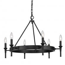  1020-6 BLK - Edinburgh 6 Light Chandelier in Matte Black